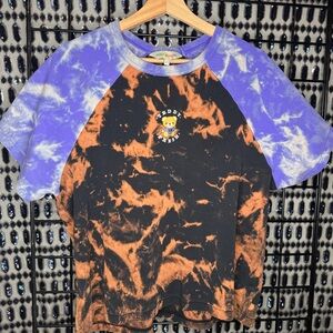 Teddy Fresh Women's Color Block Raglan Tee HAND BLEACHED